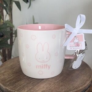 MIFFY By Magenta Cherry Blossom Pastel Pink Sakura Ceramic Mug w/ Keychain Charm